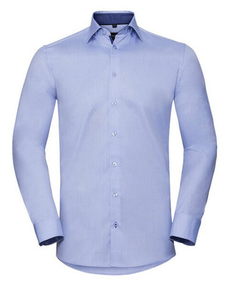 Russell R-964M-0 - Elegant Long Sleeve Herringbone Dress Shirt