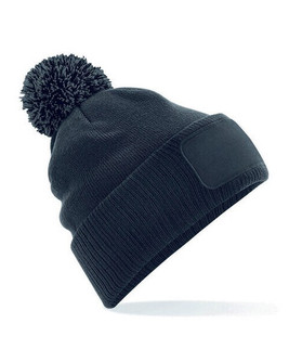 Beechfield B443 - Premium Two-Tone Pom Pom Beanie with Print Patch