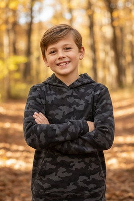 JUST HOODS BY AWDIS JH014J - Kids Camouflage Hoodie with Kangaroo Pocket