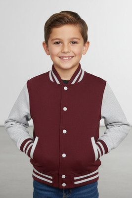 JUST HOODS BY AWDIS JH043J - Premium Kids Varsity Jacket with Contrast Sleeves