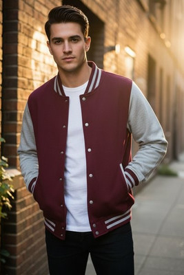 JUST HOODS BY AWDIS JH043 - Premium Contrast Sleeve Varsity Jacket