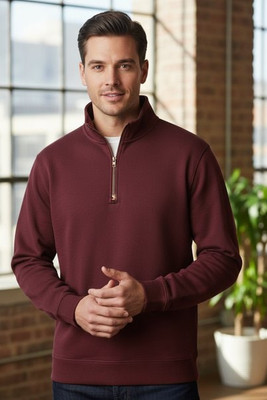 JUST HOODS BY AWDIS JH046 - Premium Cotton-Poly Blend 1/4 Zip Sweatshirt