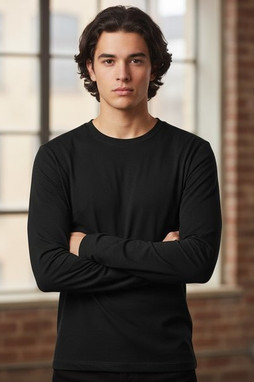 JUST TEES JT002 - Premium Tri-Blend Long Sleeve Crew Neck Tee