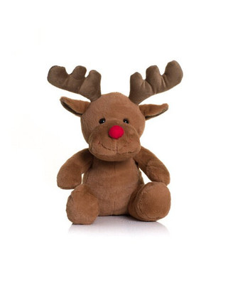 MUMBLES BEARS MM033 - Brown Plush Reindeer with Red Nose and Antlers