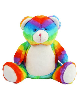 MUMBLES BEARS MM555 - Customizable Plush Rainbow Bear with Embroidery