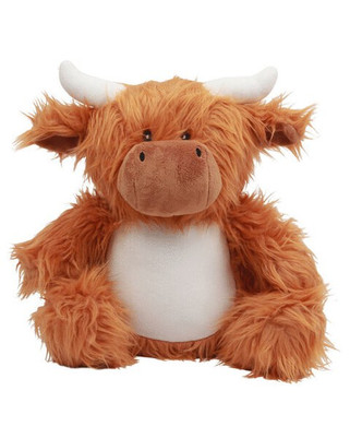 MUMBLES BEARS MM565 - Soft Plush Highland Cow with Embroidery Panel