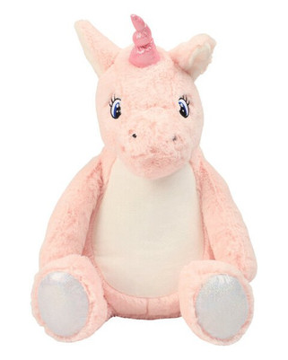 MUMBLES BEARS MM570 - Enchanting Pink Unicorn Plush with Customizable Tummy