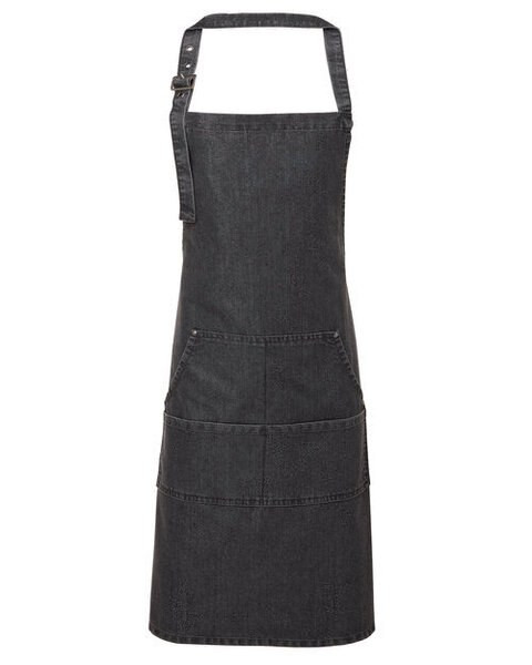 Premier Workwear PR126 - Premium Denim Bib Apron with Adjustable Neck and Pockets