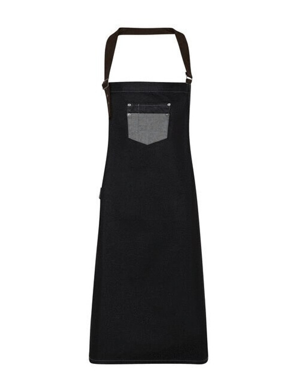 Premier Workwear PR136 - Premium Waxed Denim Apron with Faux Leather Straps