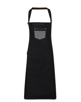 Premier Workwear PR136 - Premium Waxed Denim Apron with Faux Leather Straps