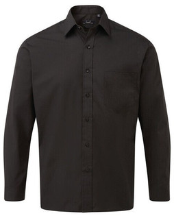 Premier Workwear PR200 - Mens Formal Long Sleeve Poplin Shirt with Pocket
