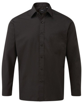 Premier Workwear PR200 - Men's Formal Long Sleeve Poplin Shirt with Pocket