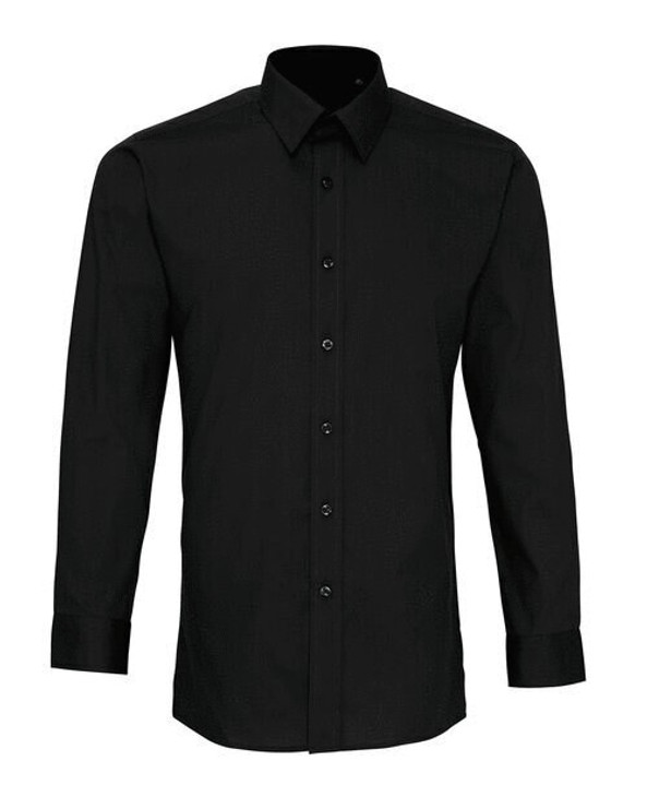 Premier Workwear PR204 - Men's Fitted Long Sleeve Formal Poplin Shirt