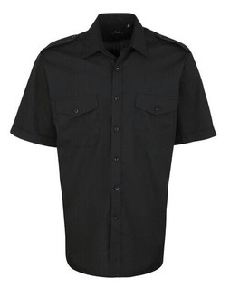 Premier Workwear PR212 - Mens Short Sleeve Pilot Shirt with Epaulettes