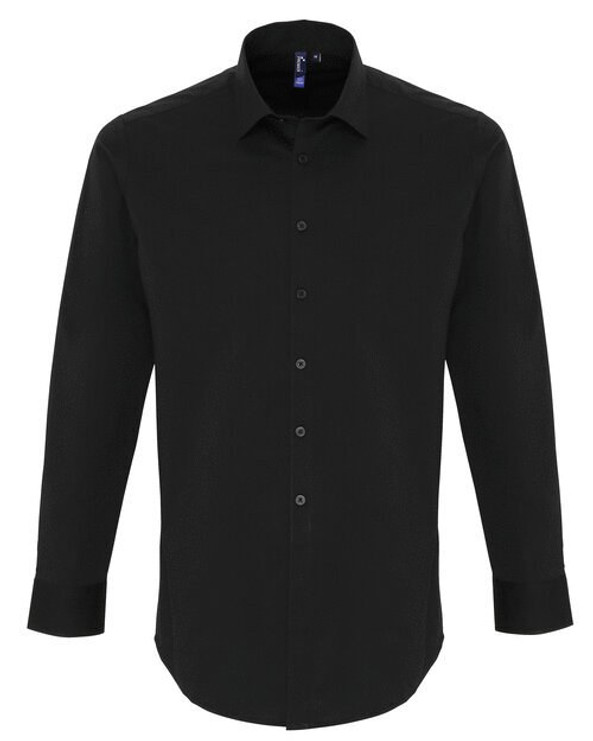 Premier Workwear PR244 - Men's Stretch Cotton Poplin Long Sleeve Dress Shirt