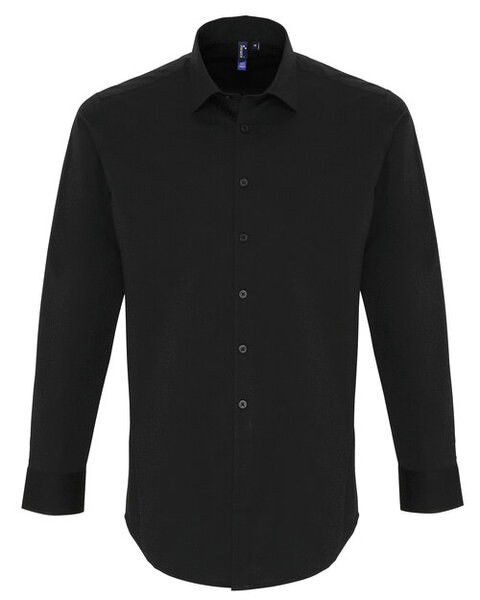 Premier Workwear PR244 - Men's Stretch Cotton Poplin Long Sleeve Dress Shirt
