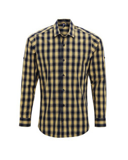 PREMIER WORKWEAR PR250 - MENS MULLIGAN CHECK LONG SLEEVE COTTON SHIRT