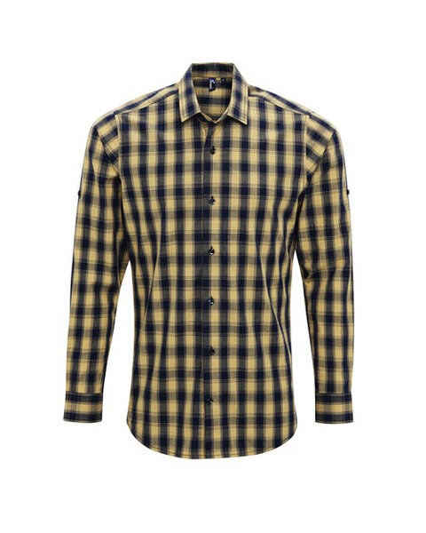 PREMIER WORKWEAR PR250 - MENS MULLIGAN CHECK LONG SLEEVE COTTON SHIRT