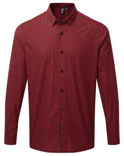 Premier Workwear PR252 - Mens Long Sleeve Checkered Easycare Shirt