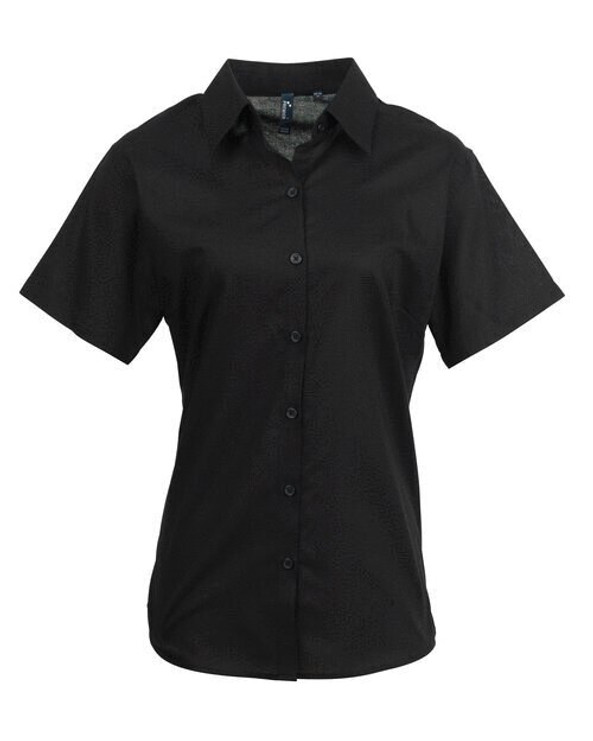 PREMIER WORKWEAR PR336 - LADIES SIGNATURE OXFORD SHORT SLEEVE BLOUSE