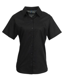 PREMIER WORKWEAR PR336 - LADIES SIGNATURE OXFORD SHORT SLEEVE BLOUSE