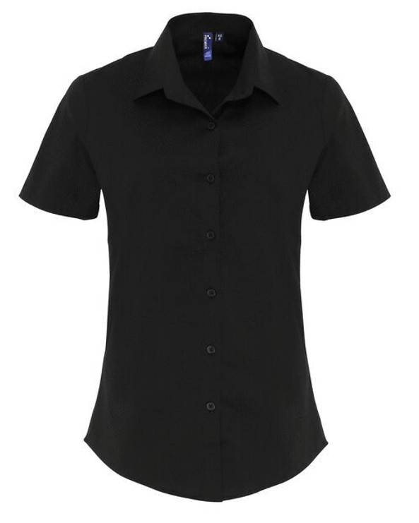 Premier Workwear PR346 - Women's Stretch Cotton Poplin Short Sleeve Shirt
