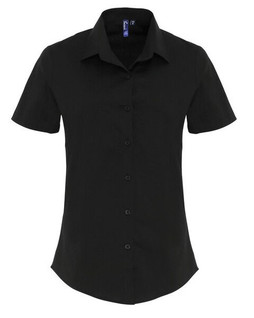 Premier Workwear PR346 - Womens Stretch Cotton Poplin Short Sleeve Shirt
