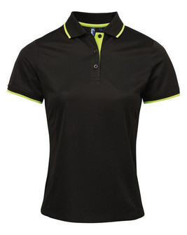 Premier Workwear PR619 - Women's Moisture-Wicking Contrast Polo Shirt