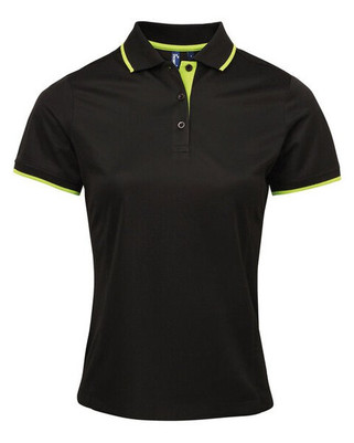 Premier Workwear PR619 - Womens Moisture-Wicking Contrast Polo Shirt