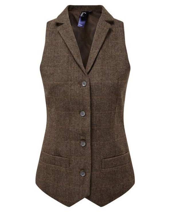 Premier Workwear PR626 - Elegant Women's Herringbone Wool Blend Waistcoat