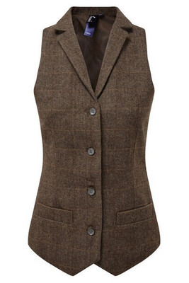 Premier Workwear PR626 - Elegant Women's Herringbone Wool Blend Waistcoat