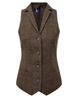 Premier Workwear PR626 - Elegant Womens Herringbone Wool Blend Waistcoat