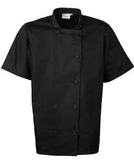 Premier Workwear PR656 - Professional Short Sleeve Chef's Jacket with Pen Pocket