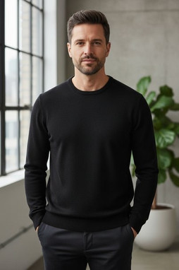 Premier Workwear PR692 - Mens Cotton Rich Crew Neck Fine Knit Sweater