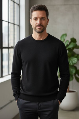 Premier Workwear PR692 - Men's Cotton Rich Crew Neck Fine Knit Sweater