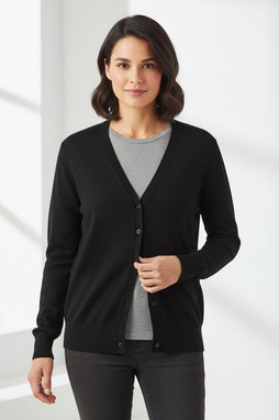 Premier Workwear PR697 - Elegant Cotton Blend V-Neck Button Cardigan
