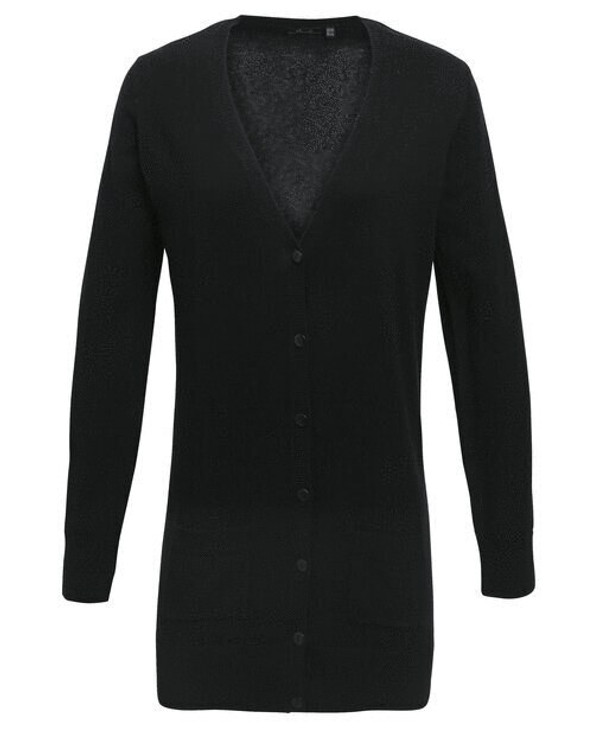 PREMIER WORKWEAR PR698 - LADIES LONG LENGTH KNITTED CARDIGAN