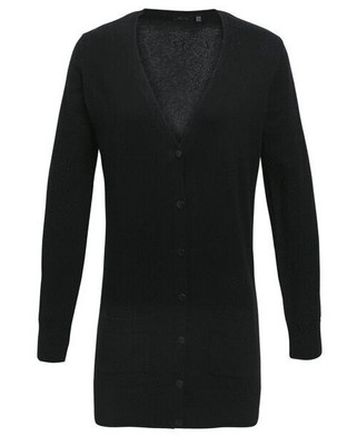 PREMIER WORKWEAR PR698 - LADIES LONG LENGTH KNITTED CARDIGAN