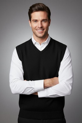 Premier Workwear PR699 - Men's Classic V-Neck Sleeveless Knit Sweater