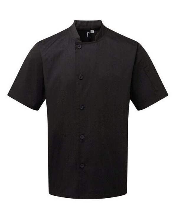Premier Workwear PR900 - Professional Short Sleeve Chef Jacket with Pen Pocket