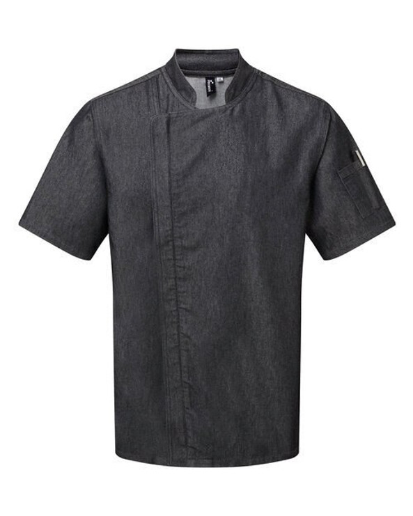 Premier Workwear PR906 - Professional Chef's Short Sleeve Zip Jacket