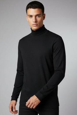 Skinni Fit SF125 - Men's Premium Cotton Roll Neck Longline Top