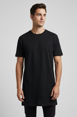 Skinni Fit SF258 - Mens Extra Long Cotton Jersey T-Shirt with Drop Hem