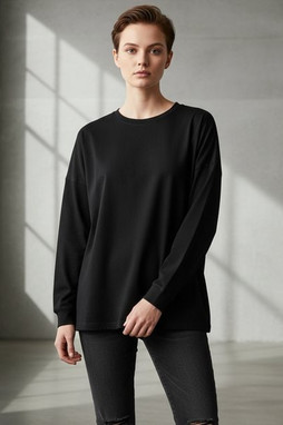 Skinni Fit SF514 - Oversized Unisex Cotton Slogan Top with Ribbed Neck