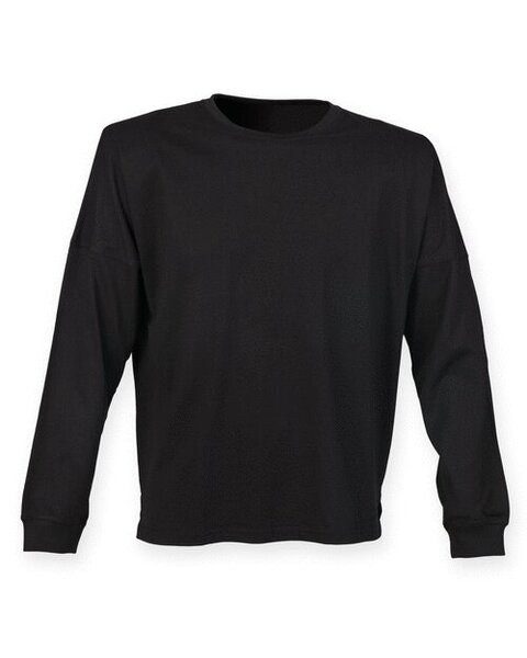 Skinni Fit SF514 - Oversized Unisex Cotton Slogan Top with Ribbed Neck