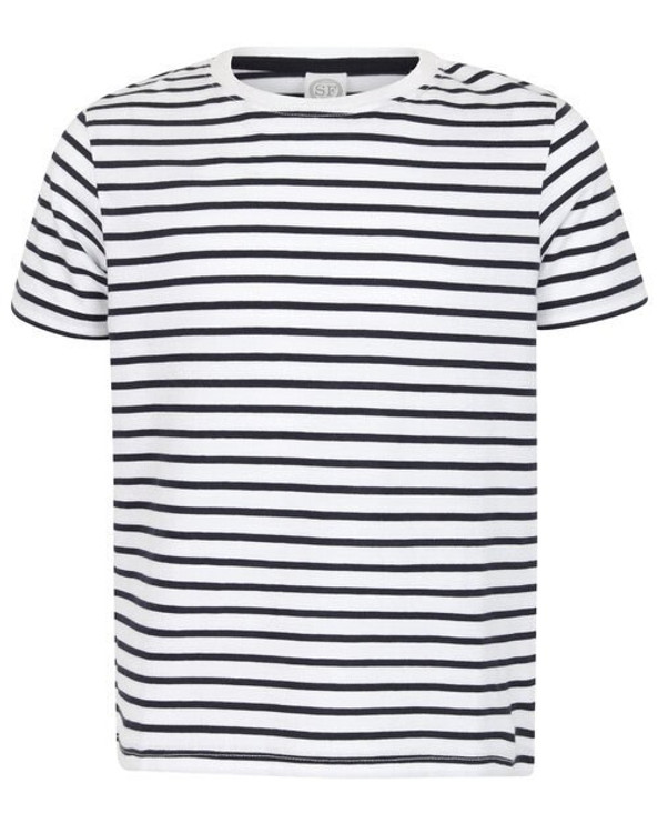 Skinni Fit SM202 - Unisex Kids Striped Cotton T-Shirt - Regular Fit