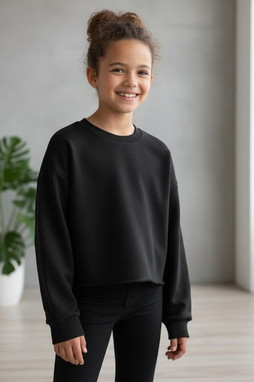 Skinni Fit SM515 - Kids Oversized Cropped Fleece Sweatshirt