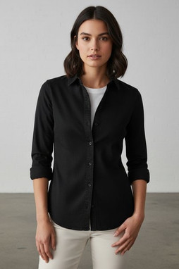 SO DENIM SD045 - Modern Fit Cotton Denim Shirt with Stylish Details