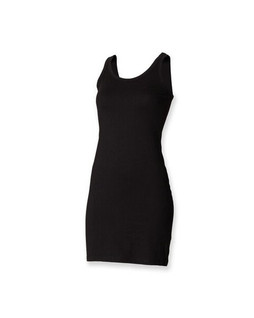 Skinni Fit SK104 - Womens Cotton Stretch Long Vest Dress