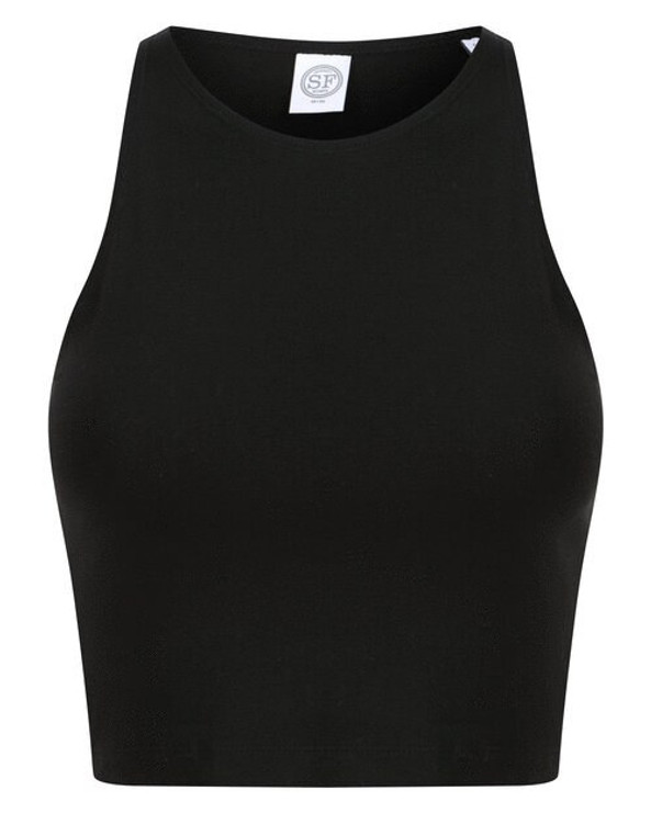 Skinni Fit SK106 - Women's Cotton Blend Racerback Cropped Top